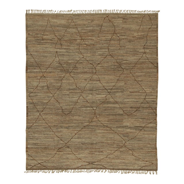 Rug & Kilim’s Modern Rug with Beige-brown Geometric Patterns - 6x9 For Sale
