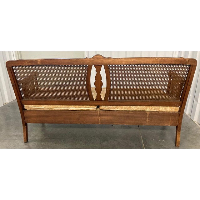 1960s Vintage Traditional Cottage Style Cane Sofa Chairish