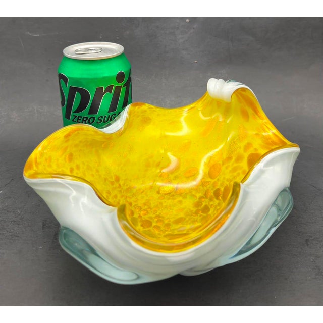Glass Mid 20th Century Murano Glass Decorative Bowl For Sale - Image 7 of 11