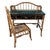 Vintage Chinoiserie, Burnt Bamboo and Rattan Desk and Chair in the British Colonial Style Chair Dimensions: 39 3/4” H X 17 1/4” Seat H , Seat D/ W 17” For Sale