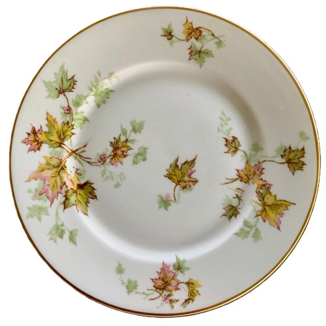 Haviland Limoges Autum Leaf (with gold trim) Salad / Lunch / Dessert Plates. Six (6) Autumn Leaf Plates made in France,...