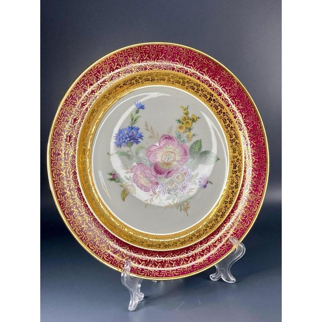 Pink Large Porcelain Plate from R.S. Limoges, France, 1900-1920 For Sale - Image 8 of 12