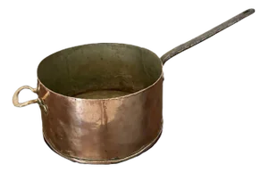 ​​large Antique Copper Saucepan from Liptons