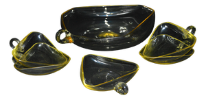 Art Deco Compote Set of Glass Dishes, 1930s, Set of 6