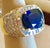 Blue Agl Certified No Heat Natural 11.81 Ct Blue Sapphire & Diamond 18k Gold Ring For Sale - Image 8 of 8