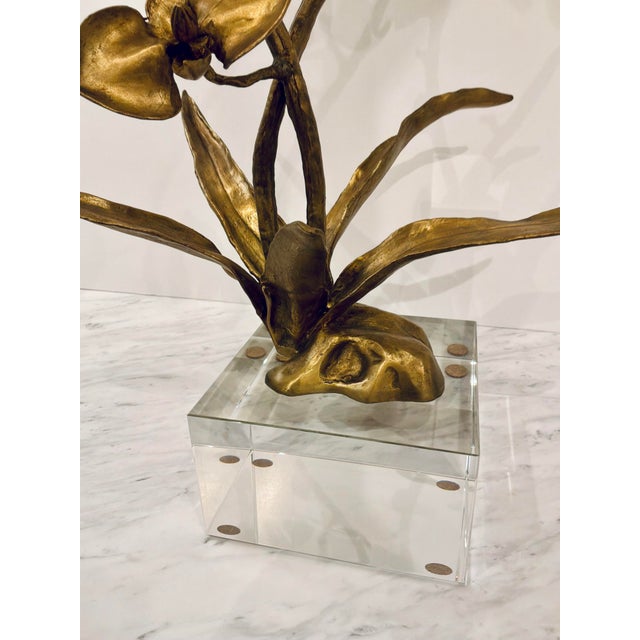 2020s King Richard Modern Brass Orchid Sculpture For Sale - Image 5 of 6