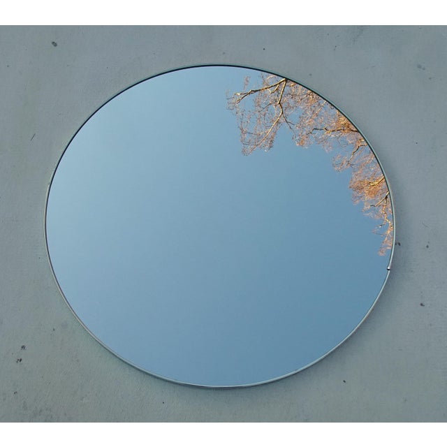 Vintage Round Wall Mirror in Chrome, 1970s, in Very Good conditions. Designed 1970 to 1979