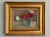 Vintage Original Oil on Board Still Life – Red, Pink & White Carnations in Blue Glass Vase This stunning original still...