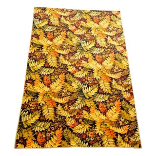 Vintage Palm Tree Pattern Wool Rug, 1960s For Sale