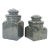 1960s Vintage Ceramic Drip Glaze Mid-Century Modern Kitchen Canisters Set of 2 Lidded Pots For Sale