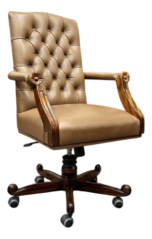 English Brown Chesterfield Office Chair