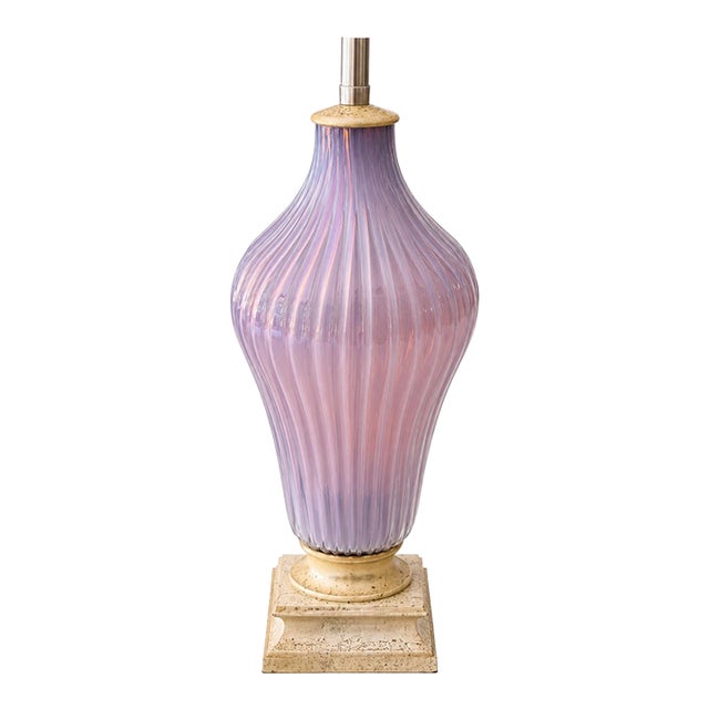 1980s Mid-Century Modern Marbro Murano Glass Lamp For Sale