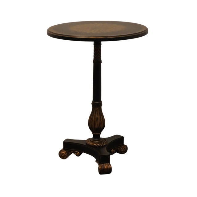 Contemporary Maitland Smith Handmade Contemporary Modern 21" Round Accent End / Lamp Table 3230-657 For Sale - Image 3 of 10