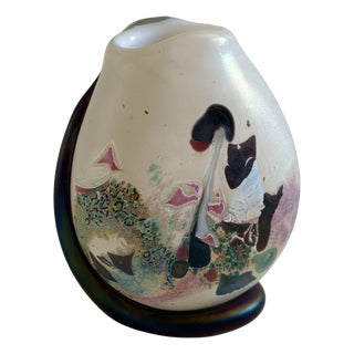 Glass Vase by Robert Pierini for Biot, France, 1987 For Sale