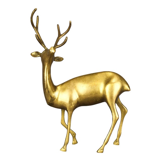 Vintage Solid Brass Deer Statue Chairish