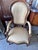 Rococo Victorian-Style Balloon-Back Parlor Armchair With Patterned Upholstery & Casters For Sale - Image 3 of 7