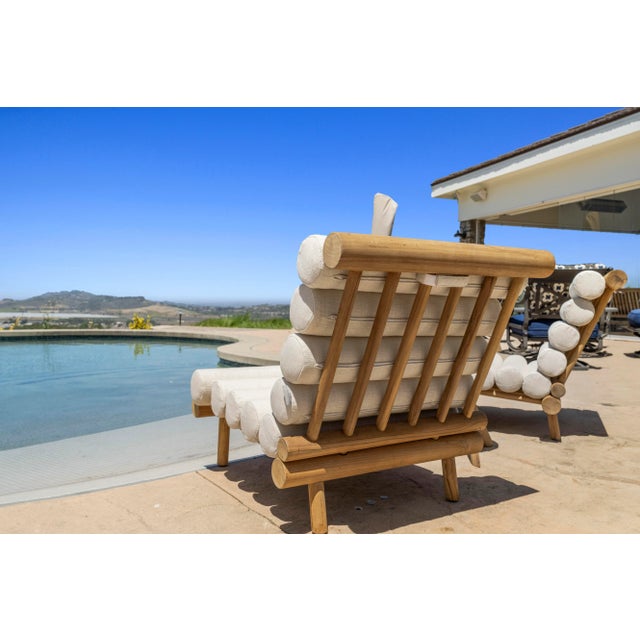 Not Yet Made - Made To Order Rishon Teak Outdoor Lounge Chair – Alpine Modern Design in Sunbrella Canvas Black For Sale - Image 5 of 5