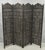 Vintage Anglo Indian Carved Teak Wood "Leaves and Foliage" 4 Panel Room Divider Folding Screen. Circa Mid 20th Century....