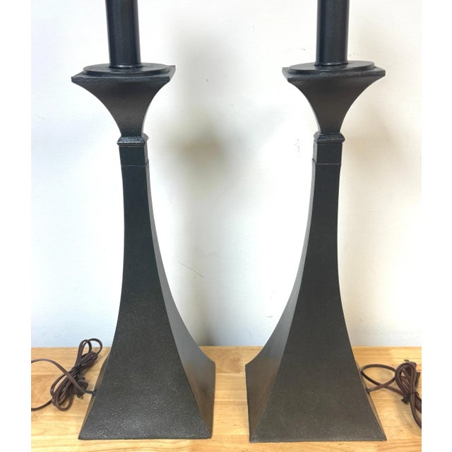 Metal Pair of Sculptural Lamps by Stewart Ross James for Hansen, C. 1970s For Sale - Image 7 of 10