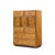 Mid-Century Modern Henredon Campaign Mid Century Oak and Brass Highboy Dresser Armoire For Sale - Image 3 of 10