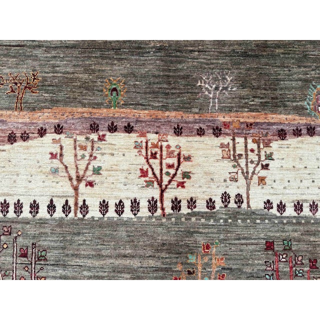 Vintage Persian Gabbeh Wool Landscape Rug – 170x241 Cm For Sale - Image 6 of 18