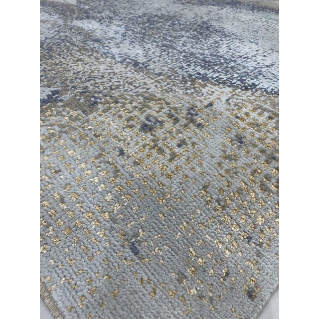 Textile 8x10 Gray Classic Lydia Silver Hand Knotted Wool Abstract Modern Carpet Rug For Sale - Image 7 of 8