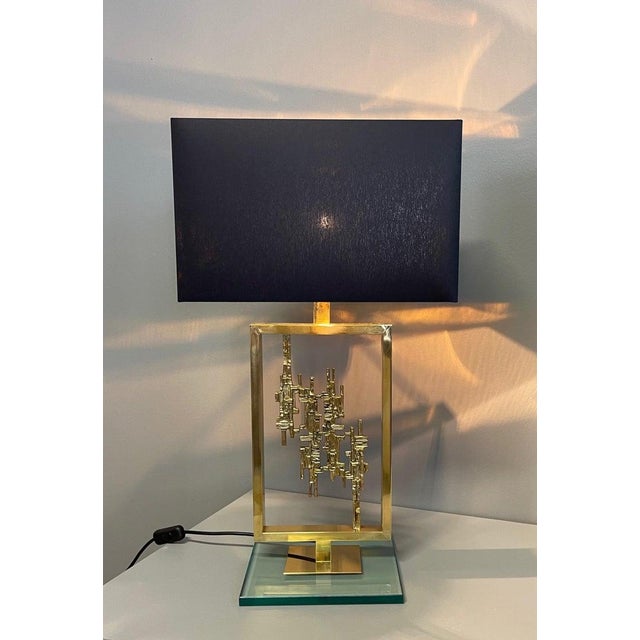 Monumental Lamps in Brass and Carrara Marble, Italy, 1980s, Set of 2 For Sale - Image 9 of 12