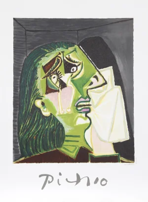 1980s "Femme au Mouchoir" Lithograph After Pablo Picasso