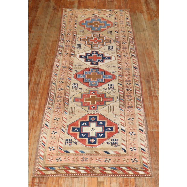 Textile Vintage Zabihi Collection Persian Tribal Runner - 3'7" x 10' For Sale - Image 7 of 8