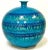 Turquoise Mid Century Modern Londi Bitossi Style Large Round Vase Made in Italy For Sale - Image 8 of 12