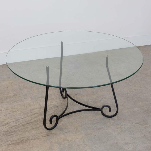 French 1920s French Scroll Iron and Glass Coffee Table For Sale - Image 3 of 12