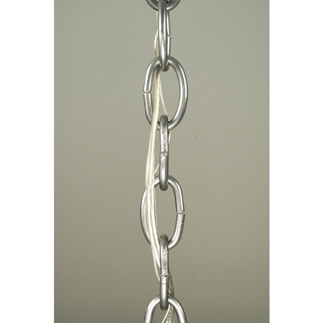 1930s Skyscraper Art Deco Milk Glass Pendant Light For Sale - Image 10 of 10