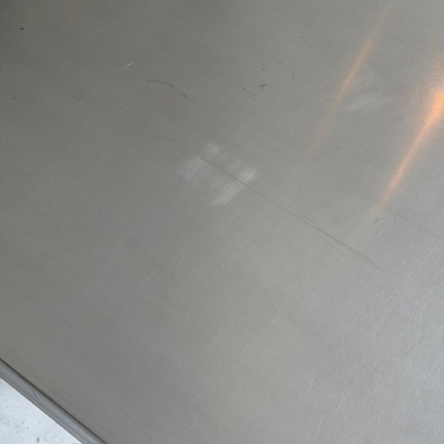 1990s Stainless Steel Industrial Dining Table/Desk For Sale - Image 11 of 11