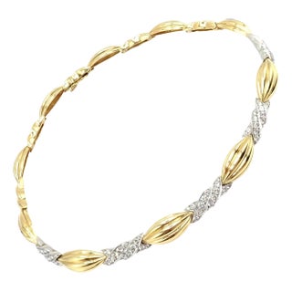 1970s Tiffany & Co Yellow & White Gold Diamond Candy Necklace For Sale