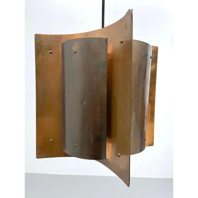 Scandinavian Copper and Brass Ceiling Light, 1930s For Sale - Image 3 of 10