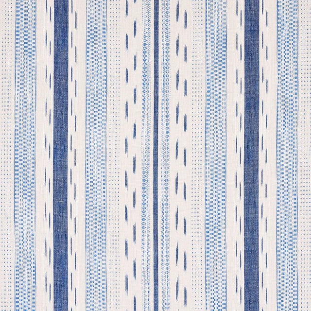 Not Yet Made - Made To Order Sample - Schumacher Mirza Ikat Stripe in Blue on Natural For Sale - Image 5 of 5