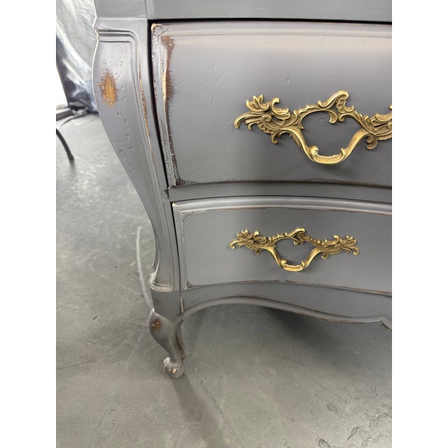 1970s Vintage Pair Bombay Chests Gray Distressed For Sale - Image 5 of 11