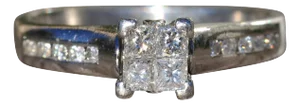 The Mancelona Village: Ladies Platinum Engagement Ring set with Princess Cut Diamonds