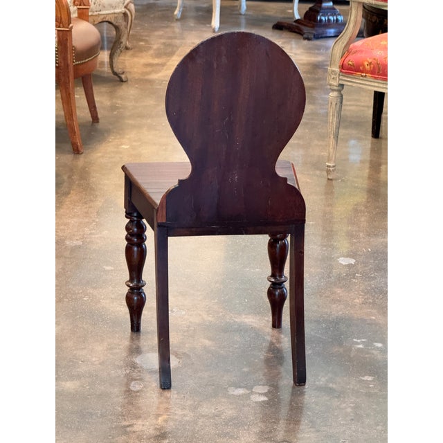 Pair of 19th Century English Mahogany Carved Hall Chairs For Sale - Image 11 of 12