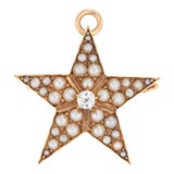 Distinct Antique Victorian Star Pendant (Circa 1880s to 1900s) Crafted in 14 Karat Rose Gold. For Sale