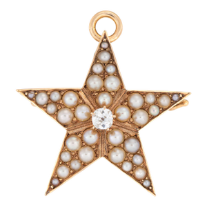 Distinct Antique Victorian Star Pendant (Circa 1880s to 1900s) Crafted in 14 Karat Rose Gold.