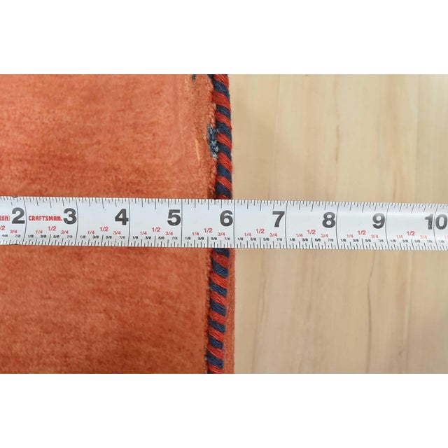 Gabbeh Rug 2’3” X 4’6” Rust Wool Contemporary Hand-Knotted Carpet For Sale - Image 11 of 13