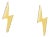 14k Solid Gold Lightning Bolt Dainty Stud Earrings in Screw Back Closure - 2 Pieces For Sale
