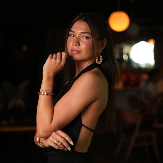 Early 21st Century Cleopatra Sapphire & Pearl Gold Chunky Cuff Bracelet For Sale - Image 5 of 8