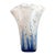 Vintage Murano Style Blue Mottled White Art Glass Handkerchief Vase For Sale