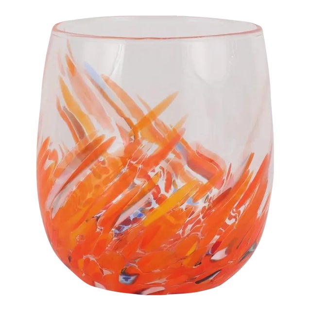 VIETRI Chiara Orange Short Tumbler For Sale
