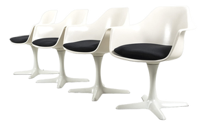 Rotatable Chairs attributed to Maurice Burke for Arkana, Set of 4
