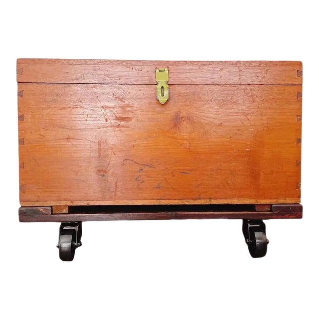 Vintage Burmese Teak Chest For Sale