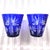 1980s Pair of Ajka Blue Cut to Clear Crystal Stemware For Sale - Image 4 of 9