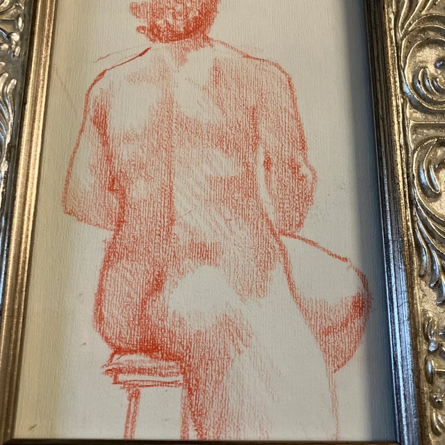 Original 5 x 7 colored pencil study drawing Overall size with tabletop frame is 8 x 10